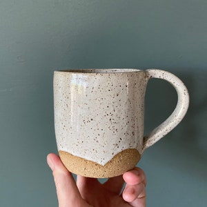 9 oz. Mug - white, raw clay bottom