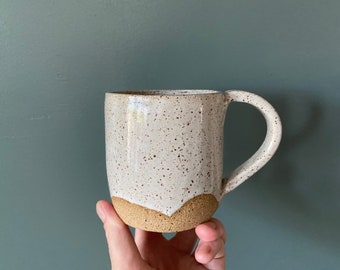 9 oz. Mug - white, raw clay bottom