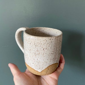 9 oz. Mug white, raw clay bottom image 5