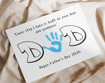 Arte con huellas de manos para el Día del Padre: Todo sobre mi papá (imprimible) (Descarga digital)