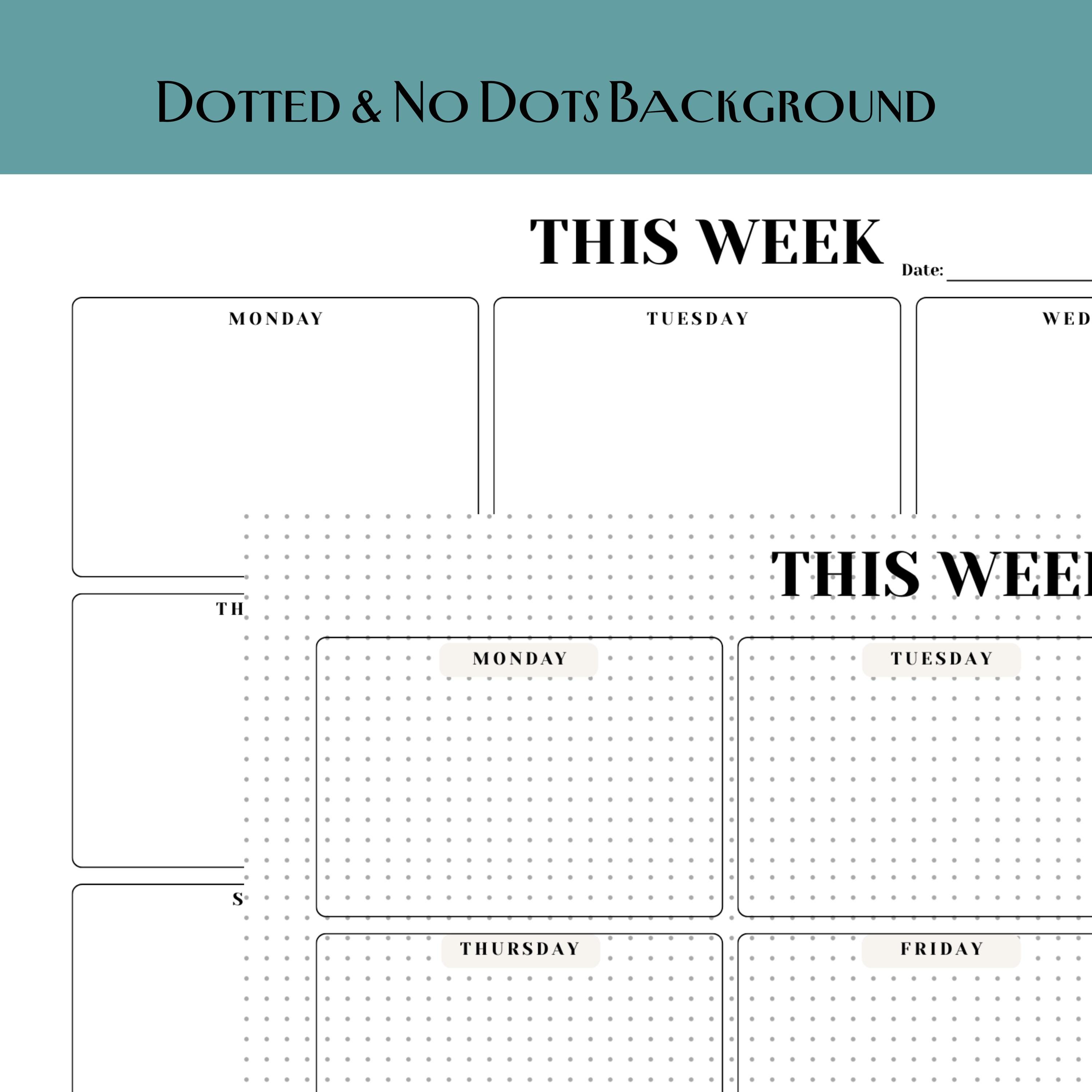 Weekly Planner, Weekly Calendar, Digital Planner, Daily to Do List ...