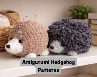 2 Different Hedgehog Amigurumi Patterns, Hedgehog Crochet Amigurumi, Hedgehog Plush Scheme, Amigurumi Toy Animal, PDF Hedgehog Crochet