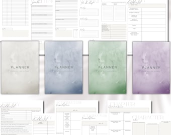 Novel Writing Planner: 32-Page Printable Author Workbook (A4, Editable Canva Template)
