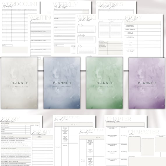 Novel Writing Planner: 32-Page Printable Author Workbook (A4, Editable Canva Template)