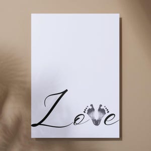Baby Footprint Art: Love Sign, Newborn Keepsake (Digital Download A3/A4 Sizes)