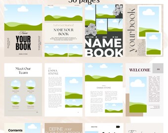 Canva Ebook Template: 50-Page Lead Magnet & Course Workbook (Digital Download)
