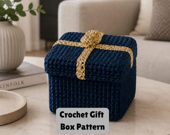 Crochet Gift Box Pattern Tutorial, Do It Yourself Present Crochet Pattern Box, Plush Box for Different Gifts, Crochet Surprise Box Pattern