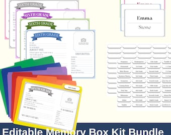 Editable School Memory Box Kit: Canva Template, A4 Printable (Digital Download)