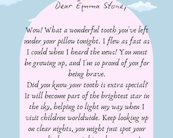 Printable Tooth Fairy Letter: Keepsake Note Template (Digital Download)