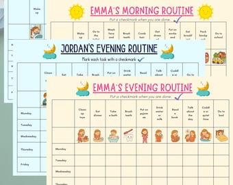 Editable Kids Routine Flip Chart: Visual Schedule (Digital Download, A4/A5/US Letter Sizes)