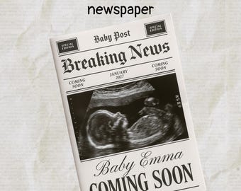Newspaper Baby Announcement: DIY Printable Pregnancy Reveal (Canva Template)