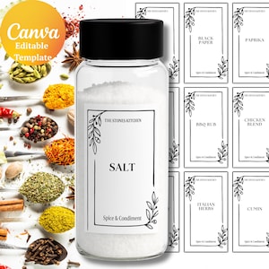 Printable Spice Jar Labels: Modern Serif Template (Digital Download)