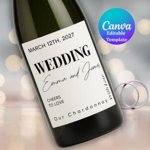 Weinaufkleber, Hochzeitsweinflaschenetiketten, bearbeitbare Vorlage, Canva, personalisiertes Fotoweinetikett, benutzerdefinierte Weinetiketten, Geschenk für Paare