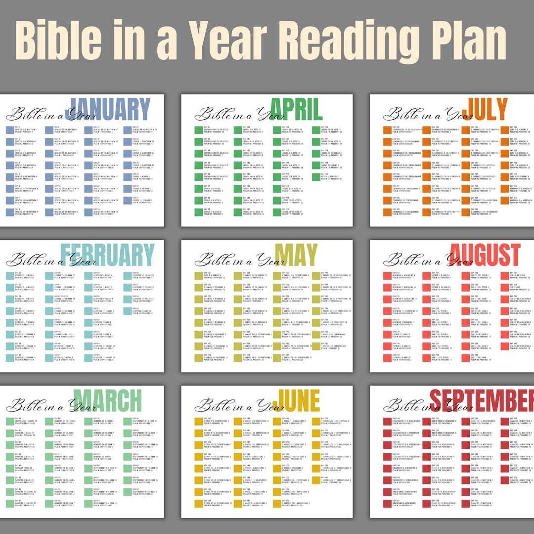 2026 Bible in a Year Chronological Reading Plan, One Year Bible Plan ...