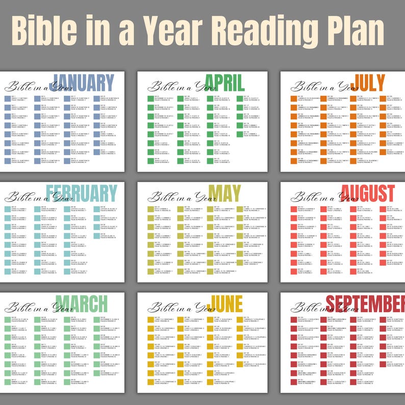2026 Bible in a Year Chronological Reading Plan, One Year Bible Plan ...