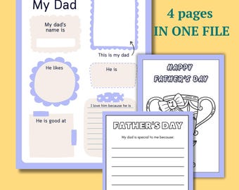 All About My Dad Printable: Father's Day Coloring Page (PDF)