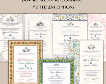 Editable Nikkah Certificate Template, Islamic Wedding Contract (Digital Download)