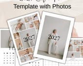 2027 Photo Template Calendar, Printable and Editable Desk Calendar, DIY Canva Design Calendar, 2027 2027 Custom Calendar Template