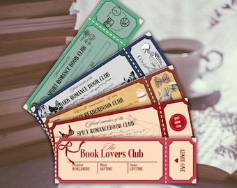 Printable Bookmarks, Book Club Ticket Printable Bookmarks, Bookmarks, Book Ticket Bookmark, Digital Download, Book Lover Gift, Reading