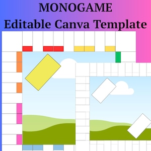 Monopoly DIY Canva Template, Monopoly Game Board, Blank Monopoly Template, Custom Monopoly Game, Board Game, Monopoly Editable Template