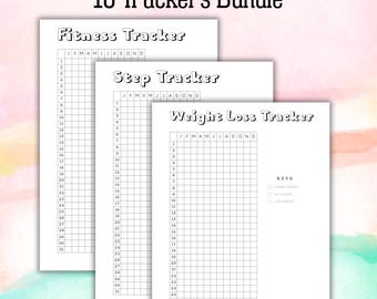 Habit Tracker zum Ausdrucken: Wellness, Stimmung, Schlaf, Gewichtsverlust Tracker (A4, A5, US Letter PDF)