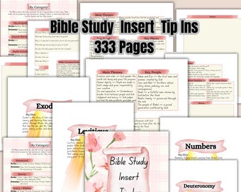 333 Pages of Bible Study Insert Tip Ins, Printable Bible Study Inserts, Bible Study Bundle, Scripture Study Inserts, Faith Study Guide PDF