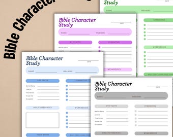 Printable Bible Character Study Guide, Christian Journaling (Digital Download)