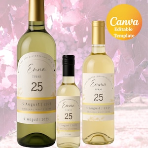 Personalized Wine Label for Birthday, Wine Gift, Custom Wine Photo Label, Wine Labels Template, Wine Sticker, Wine Gift For Best Friend