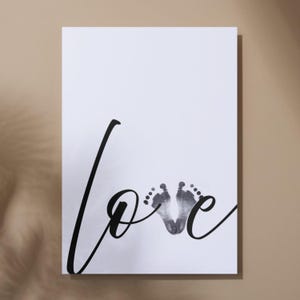 Personalized Baby Footprint Art: LOVE Sign Nursery Decor (PDF Download A3/A4 Sizes)