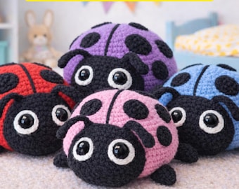 Ladybug Crochet Patter Toy, Ladybug Amigurumi Crochet Pattern PDF, DIY Crochet Beetle, Crochet Bug Tutorial, Spring Crochet Pattern