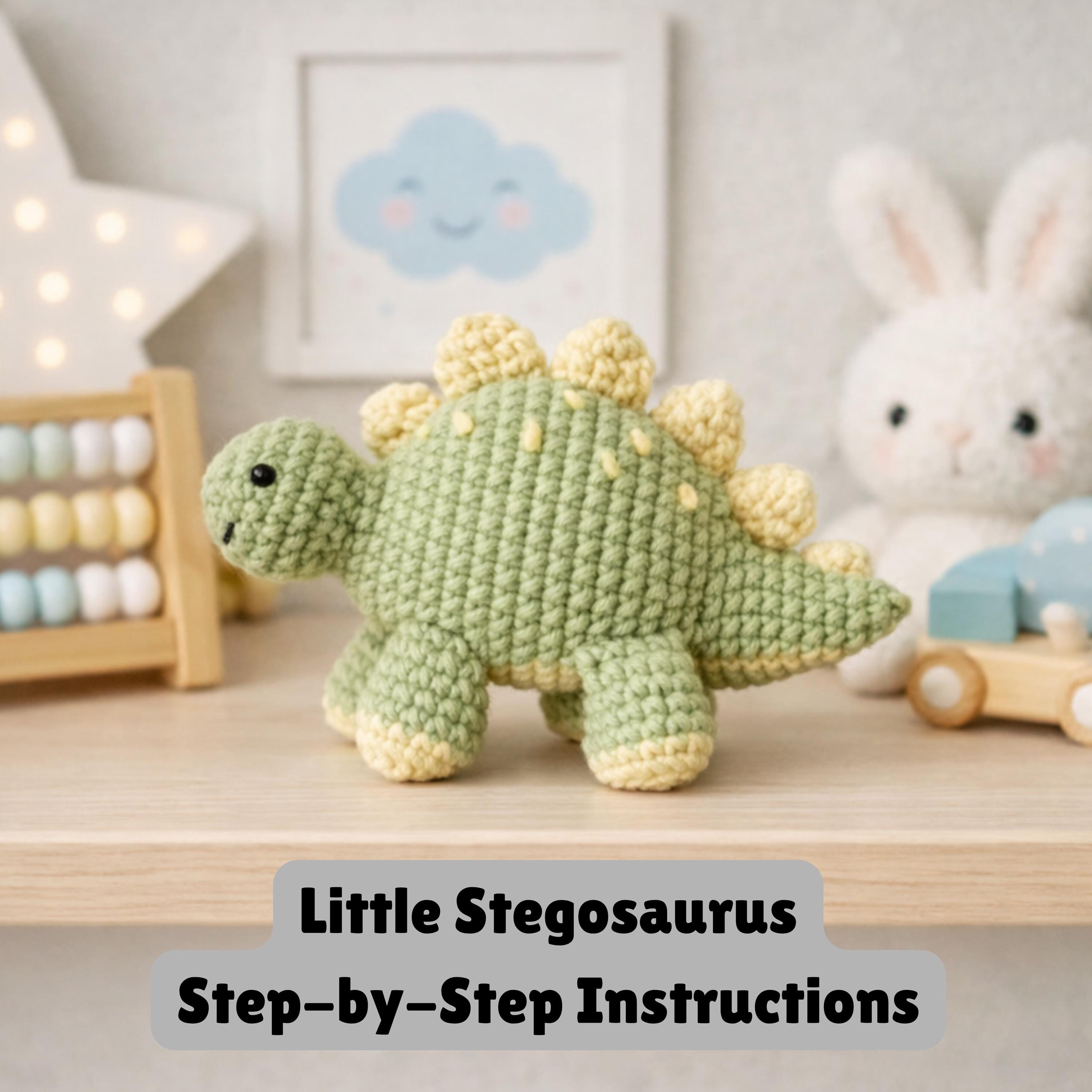 22 Dino Nugget Crochet Patterns for Playful Plushies, Pillows, and Giftable Makes 21 Little Bobo Stegosaurus Crochet Pattern