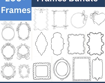 200+ Classic Frames Svg Bundle, Labels Svg Png PDF, SVG Labels with Borders, Minimalist Line Borders, Cricut, Label Frames Clipart
