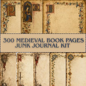 Medieval Book Junk Journal Kit – 300 Pages, Medieval Scrapbook Papers, Digital Papers Ephemera, Printable Castle Journal