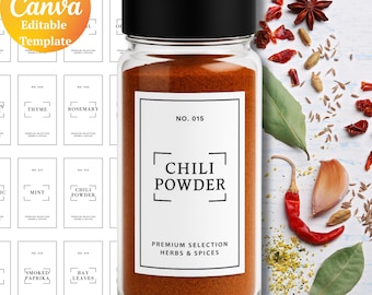 Printable Spice Jar Labels: Elegant Pantry Organization (PDF & PNG Templates)