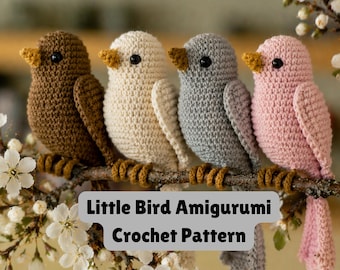 Little Bird Amigurumi Crochet Pattern, Easy Amigurumi Bird Pattern PDF, Amigurumi Plushies, Sparrow Crochet Pattern, Crochet Bird Toy