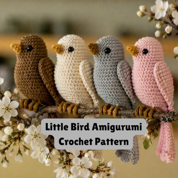 Little Bird Amigurumi Crochet Pattern, Easy Amigurumi Bird Pattern PDF, Amigurumi Plushies, Sparrow Crochet Pattern, Crochet Bird Toy