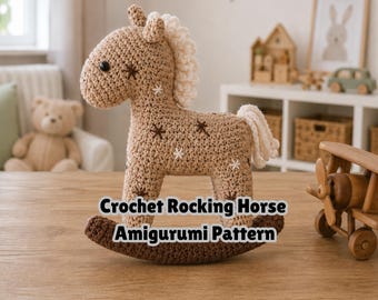 Crochet Rocking Horse Amigurumi Pattern, Horse Crochet Tutorial Pattern, Rocking Horse Crochet PDF, Rocking Horse Amigurumi Toy, Soft Horse