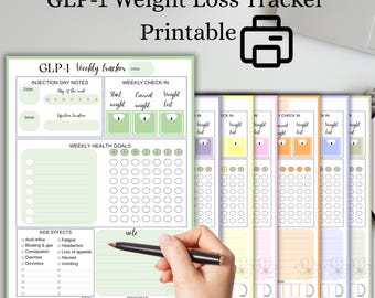 GLP-1 Weight Loss Tracker: Injection & Wellness Planner (Printable PDF Bundle)