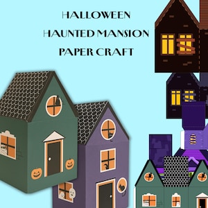 DIY Halloween Haunted Mansion Paper Craft: 3D Printable Spooky Decoration (PDF Download)