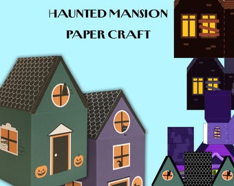 DIY Halloween Haunted Mansion Paper Craft: 3D Printable Spooky Decoration (PDF Download)