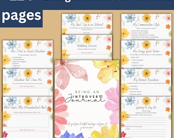 Een introvert dagboek zijn, afdrukbaar introvert dagboek, introverte planner, Bullet Journal voor persoonlijke groei, persoonlijke werkboekpagina's