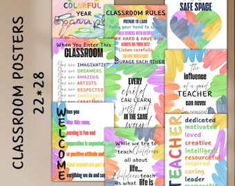 Plakaty do dekoracji klas do druku, materiały edukacyjne dla dzieci (do pobrania w wersji cyfrowej)