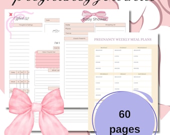 Pregnancy Journal Bundle: 60-Page Printable Tracker, Journal Pages, Digital Planner Pages, Pregnancy Tracker (Digital Download)