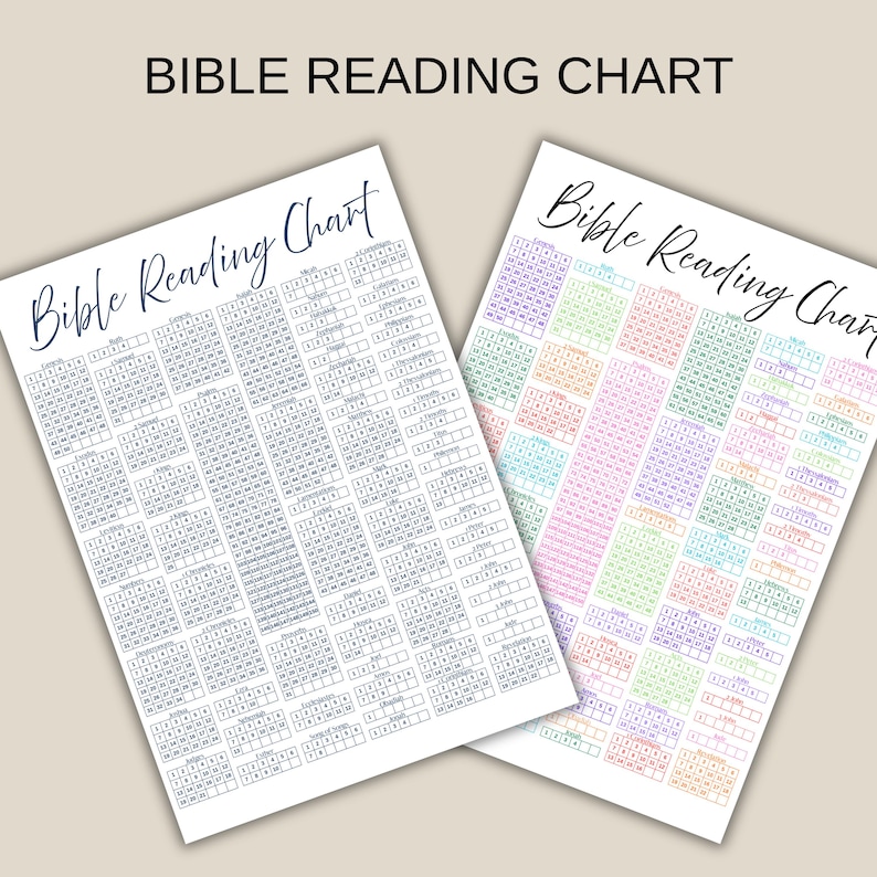 Printable Bible Reading Chart Scripture Tracker (PDF Download) Etsy