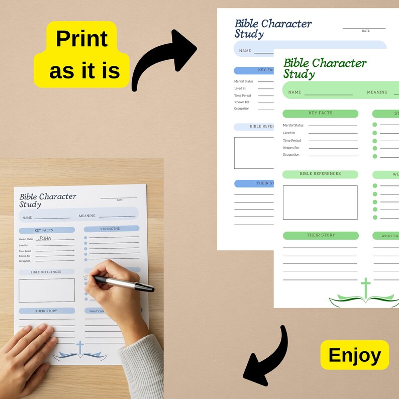 Printable Bible Character Study Guide, Christian Journaling (digital ...