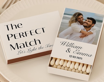 Editable Wedding Matchbox Template: Custom Bridal Shower Favors (Canva Printable)
