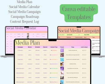 Digital Content Planner, Digital Social Media Planner, Content Planner, Content Calendar Canva Sheets Social Media Content Planner