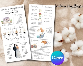 Wedding Program Template: Modern Ceremony Infographic (Canva)