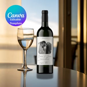 Wedding Wine Bottle Labels, Custom Wine Bottle Label, Wine Gift, Editable Digital Template, Wine Bottle Label, Printable Wine Labels