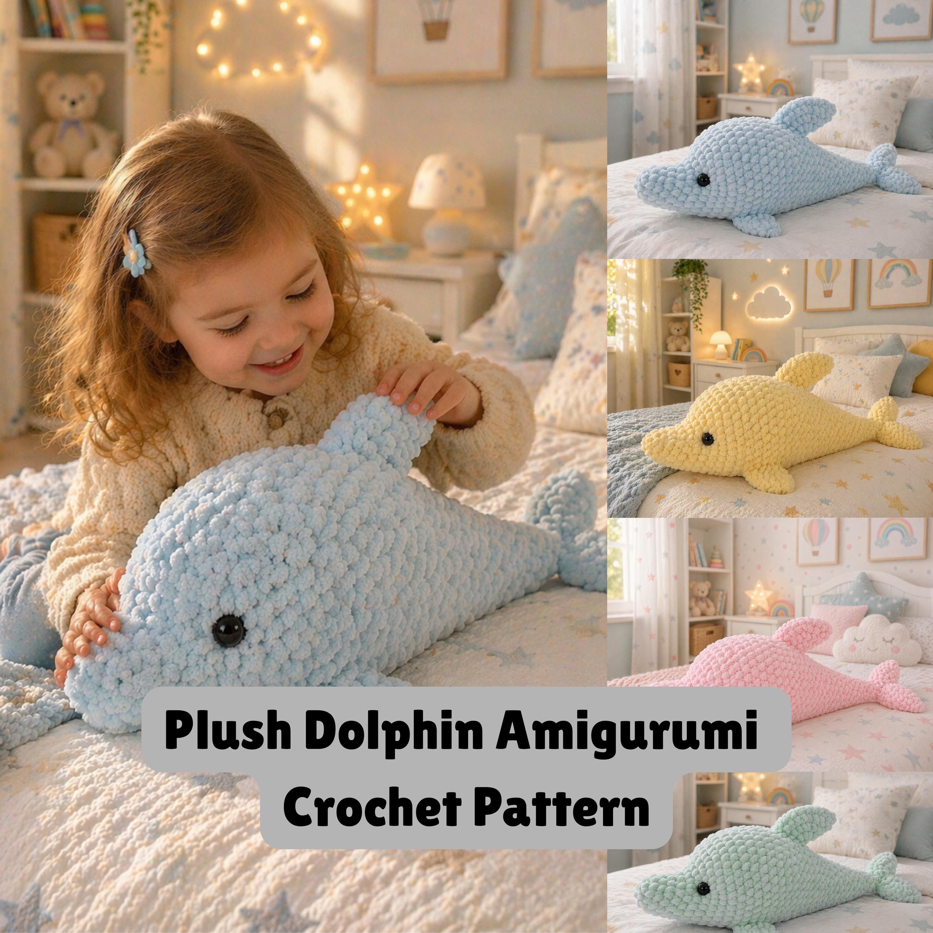 40 Dolphin Crochet Patterns for Ocean-Inspired Amigurumi, Gifts, and Nursery Decor 5 Plush Dolphin Amigurumi Crochet